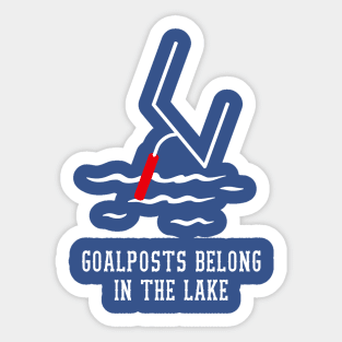 KU Football Goals Posts Belong in the Lake Sticker